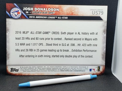 JOSH DONALDSON 2016 Topps Update Series All-Star GOLD 5x7 SP #7/10 Blue Jays A's