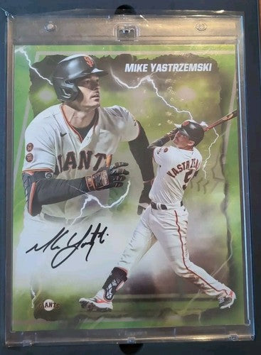 MIKE YASTRZEMSKI 2024 Fanatics Under Wraps MLB Emanate AUTO GREEN SP #/99 Giants