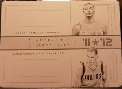 Jared CUNNINGHAM Jordan HAMILTON 2012-13 11 Vs 12 Signatures PRINTING PLATE #1/1