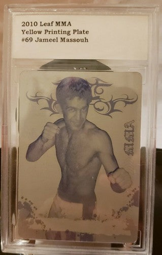 JAMEEL MASSOUH 2010 Leaf MMA UFC Yellow PRINTING PLATE SP #1/1 of 1 BCCG Slabbed