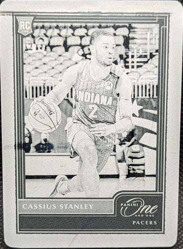 CASSIUS STANLEY 2020-21 Panini One and One RC PRINTING PLATE SP #1/1 Pacers of