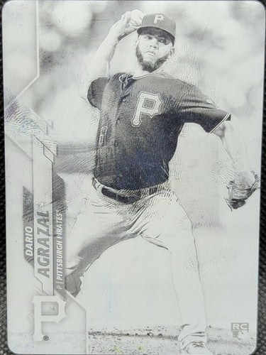 DARIO AGRAZAL 2020 Topps Series One RC PRINTING PLATE SP #1/1 Pirates D-Backs of