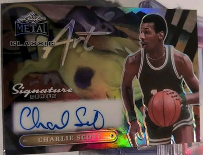 CHARLIE SCOTT 2024 Leaf Metal Signature Series Classic Art AUTO 1/1 Suns Celtics
