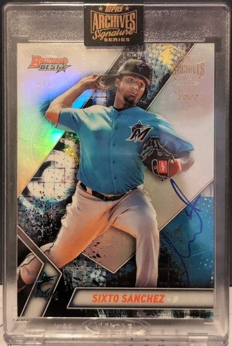 SIXTO SANCHEZ 2022 Topps Archives Signature 2019 Bowman's Best AUTO #1/1 Marlins