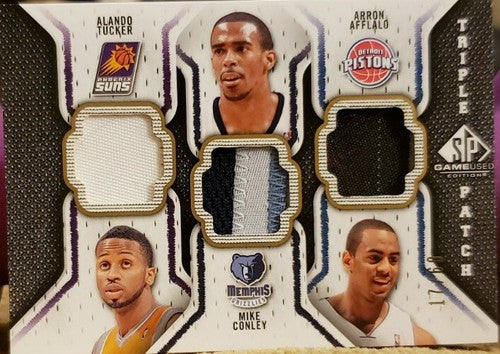 Mike CONLEY AFFLALO TUCKER 2009-10 SP Game Used Triple Jersey PATCH Laundry Tag