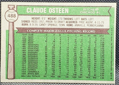 CLAUDE OSTEEN 2016 Topps 65th Anniversary Buyback Blue Stamped SP 1976 White Sox