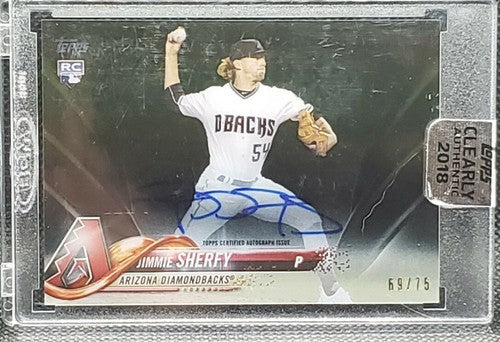 JIMMIE SHERFY 2018 Topps Clearly Authentic AUTO Black #/75 Diamondbacks D-Backs