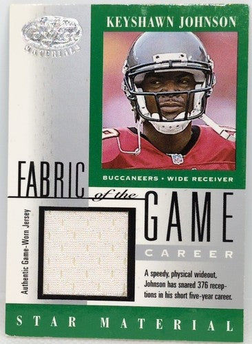 KEYSHAWN JOHNSON 2001 Leaf Certified Fabric Of The Game Used JERSEY SP /376 Bucs