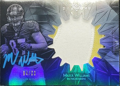 MAXX WILLIAMS 2015 Panini Diamond Blue DUAL AUTO JUMBO JERSEY PATCH #/50 Ravens