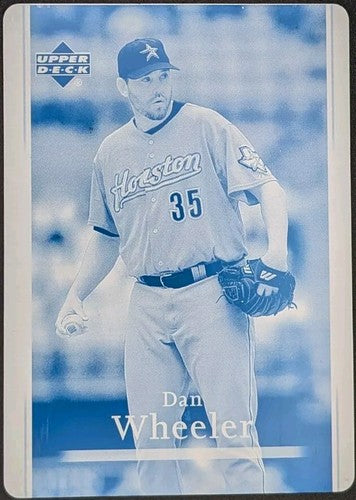 DAN WHEELER 2007 Upper Deck MLB First Edition PRINTING PLATE SP #1/1 Astros #226