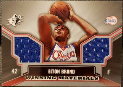 ELTON BRAND 2005-06 Upper Deck SPx Winning Materials Dual Jersey WarmUp Clippers