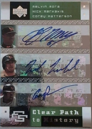 Nick MARKAKIS Melvin MORA Corey PATTERSON 2007 Future Stars TRIPLE AUTO Orioles