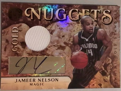 JAMEER NELSON 2010-11 Panini Gold Standard Nuggets DUAL AUTO Jersey SP /49 Magic