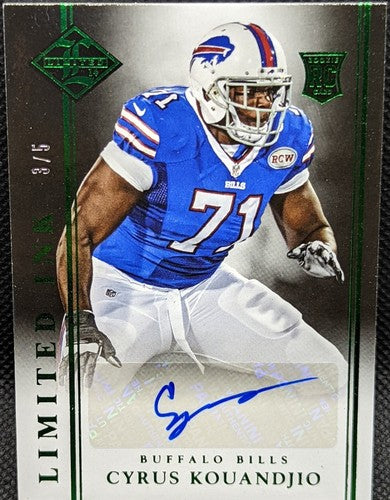 CYRUS KOUANDJIO 2014 Panini Limited Ink RC AUTO GREEN SP #3/5 Bills Broncos