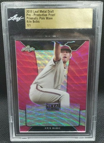 KRIS BUBIC 2018 Leaf Metal Draft Pre-Production PROOF PINK WAVE RC SP 1/1 Royals