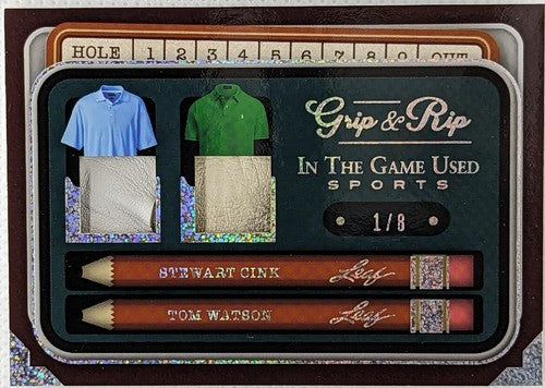 Stewart CINK Tom WATSON 2022 Leaf In the Game Used DUAL Golf Glove PATCH 1/8 PGA