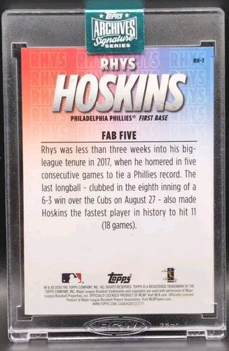 RHYS HOSKINS 2024 Topps Archives Signature Series 2020 AUTO 1/1 Phillies Brewers