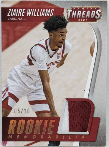 ZIAIRE WILLIAMS 2021-22 Panini Threads Jersey PATCH GOLD #/10 Grizzlies Stanford