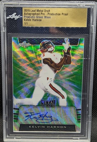 KELVIN HARMON 2019 Leaf Metal Pre-Production PROOF AUTO RC SP #1/1 Commanders of