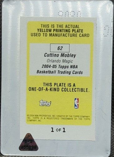 CUTTINO MOBLEY 2004-05 Topps NBA PRINTING PLATE SP #1/1 Magic Rockets #62 One of