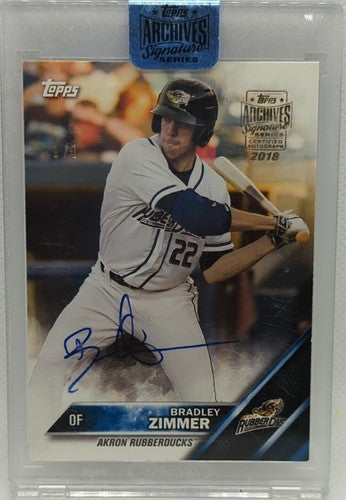 BRADLEY ZIMMER 2018 Topps Archives 2016 Pro Debut RC AUTO #1/1 Guardians Dodgers