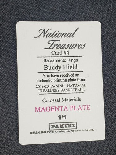 BUDDY HIELD 2019-20 Panini National Treasures Colossal PRINTING PLATE #1/1 Kings