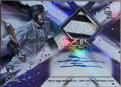 DAVID DAHL 2017 Topps Fire RC DUAL AUTO Jersey PATCH /25 Rockies Padres Phillies