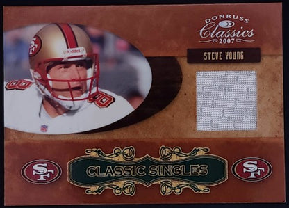 STEVE YOUNG 2007 Donruss Classics GAME-WORN Used JERSEY Relic Silver #/250 49ers