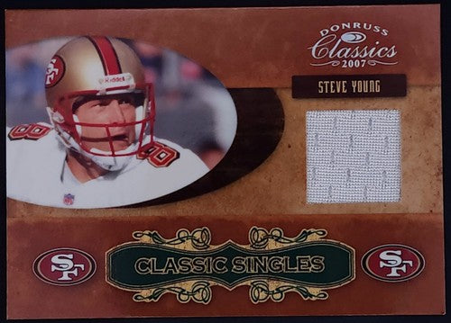 STEVE YOUNG 2007 Donruss Classics GAME-WORN Used JERSEY Relic Silver #/250 49ers