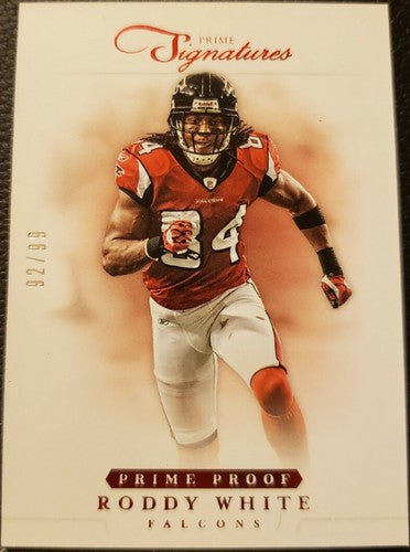 RODDY WHITE 2012 Panini Prime Signatures Proof Red SP #/99 Atlanta Falcons #47