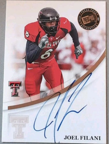 JOEL FILANI 2007 Press Pass Signings AUTO Titans Vikings Texas Tech Red Raiders