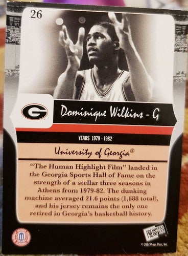 DOMINIQUE WILKINS 2006-07 Press Pass Legends Rare Color Photo SP Variation Hawks