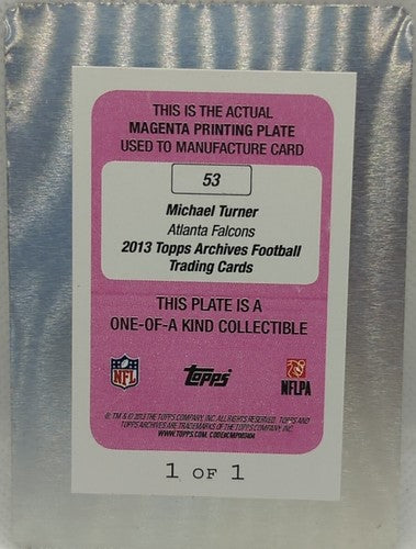 MICHAEL TURNER 2013 Topps Archives PRINTING PLATE SP 1/1 Falcons Chargers One of