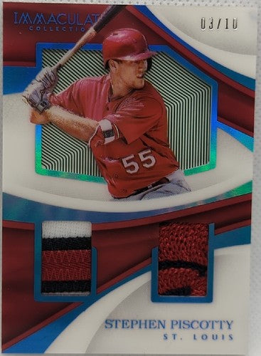 STEPHEN PISCOTTY 2017 Panini Immaculate DUAL Jersey LOGO PATCH SP #/10 Cardinals