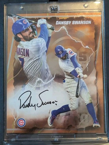 DANSBY SWANSON 2024 Fanatics Under Wraps MLB Emanate 8x10 AUTO ORANGE #/25 Cubs