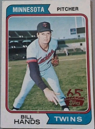 BILL HANDS 2016 Topps 65th Anniversary 1974 Buyback RED Stamped SSP Twins Cubs