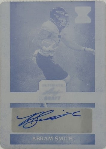 ABRAM SMITH 2022 Leaf Ultimate Draft RC AUTO PRINTING PLATE SP 1/1 Saints Baylor