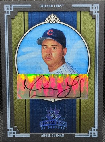 ANGEL GUZMAN 2005 Donruss Diamond Kings RC Platinum AUTO Black Border #1/1 Cubs