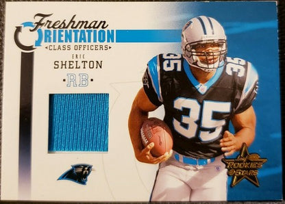 ERIC SHELTON 2005 Leaf Rookies & Stars Class Officers Jersey PATCH /100 Panthers