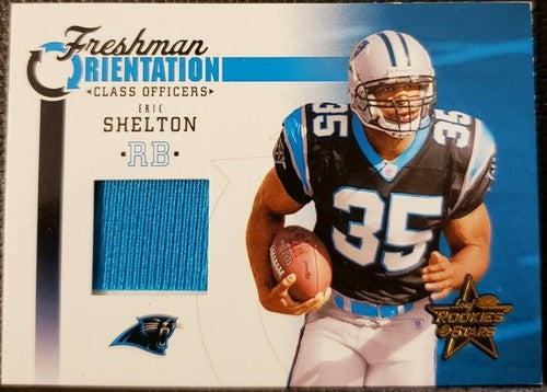 ERIC SHELTON 2005 Leaf Rookies & Stars Class Officers Jersey PATCH /100 Panthers