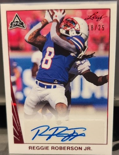 REGGIE ROBERSON JR. 2021 Leaf Memories ARC AUTO RED SP #/25 Titans SMU Mustangs