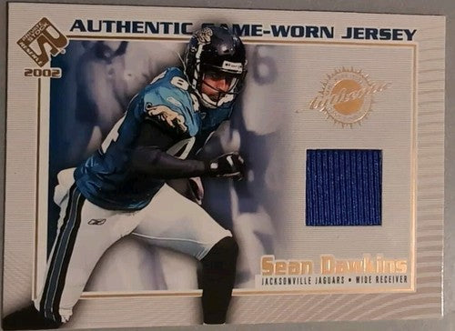 SEAN DAWKINS 2002 Pacific Private Stock Reserve Game-Worn JERSEY Relic Jaguars