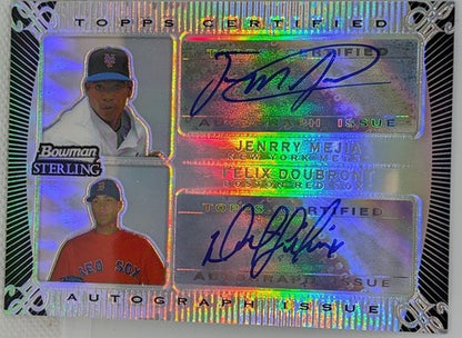 Felix DOUBRONT Jenrry MEJIA 2009 Bowman Sterling DUAL AUTO Black Refractor #/25
