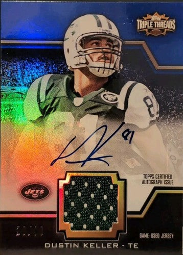 DUSTIN KELLER 2011 Topps Triple Threads Unity DUAL RC AUTO JERSEY Relic /90 Jets
