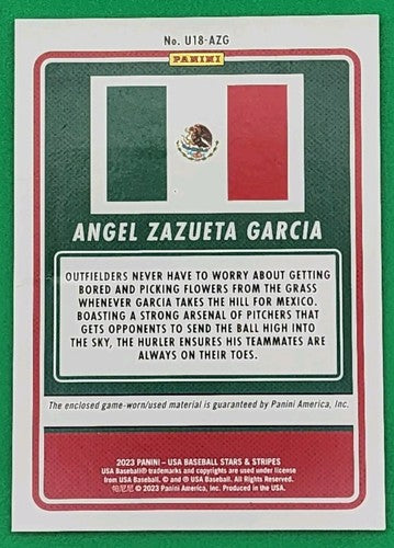 ANGEL ZAZUETA GARCIA 2023 USA Stars & Stripes LAUNDRY TAG LOGO PATCH #2/5 Mexico