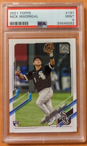 NICK MADRIGAL 2021 Topps Series One Rookie RC Graded PSA 9 Mint #197 White Sox