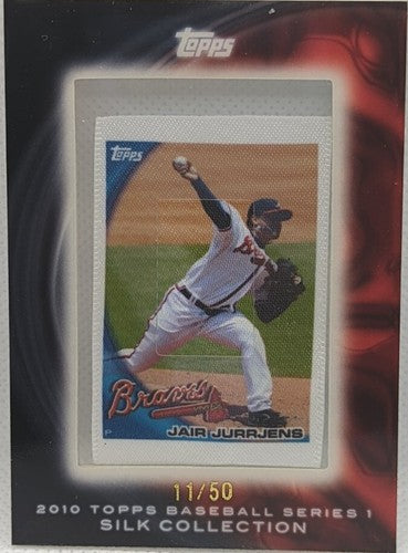 JAIR JURRJENS 2010 Topps Series 1 SILK Collection Mini Patch #/50 Braves Orioles