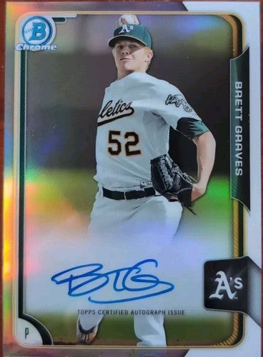 BRETT GRAVES 2015 Bowman Chrome Prospect AUTO Refractor #/499 Athletics Marlins