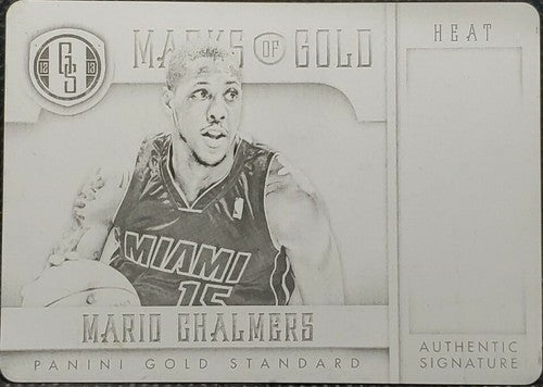 MARIO CHALMERS 2012-13 Panini Gold Standard Marks PRINTING PLATE 1/1 Heat One of