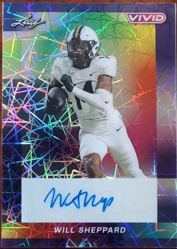 WILL SHEPPARD 2024 Leaf Vivid AUTO Navy Blue Laser SP #1/1 Colorado Vanderbilt